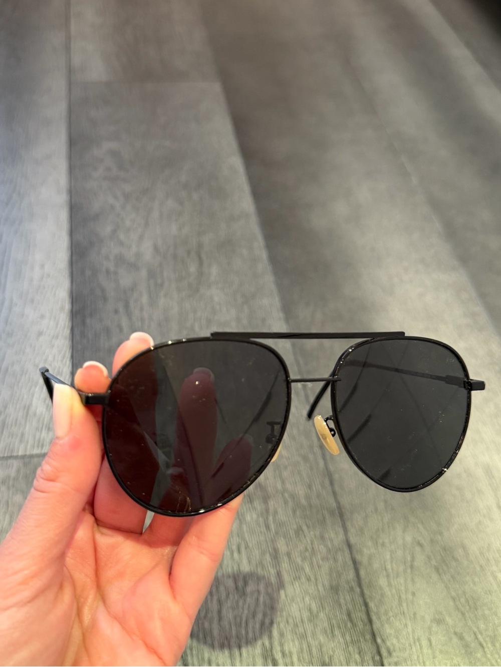 Fendi Black Aviator Sunglasses with Dark Lenses